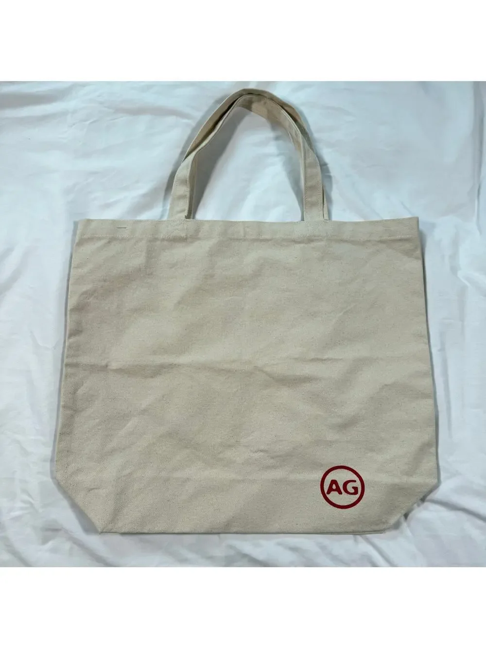 AG Adriano Goldschmied Cotton Canvas Tote Bag 18x15 Beige
